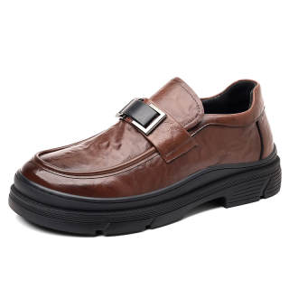 CITONGXIANSHENG Microfiber Leather Casual Shoes Men's Brown