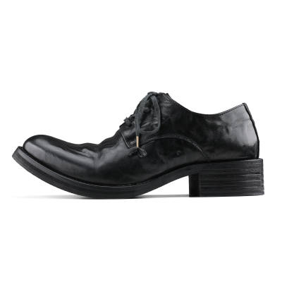 HANQIAORIJI Future Series Top Grain Cow Leather Men's Casual Shoes Men's Black