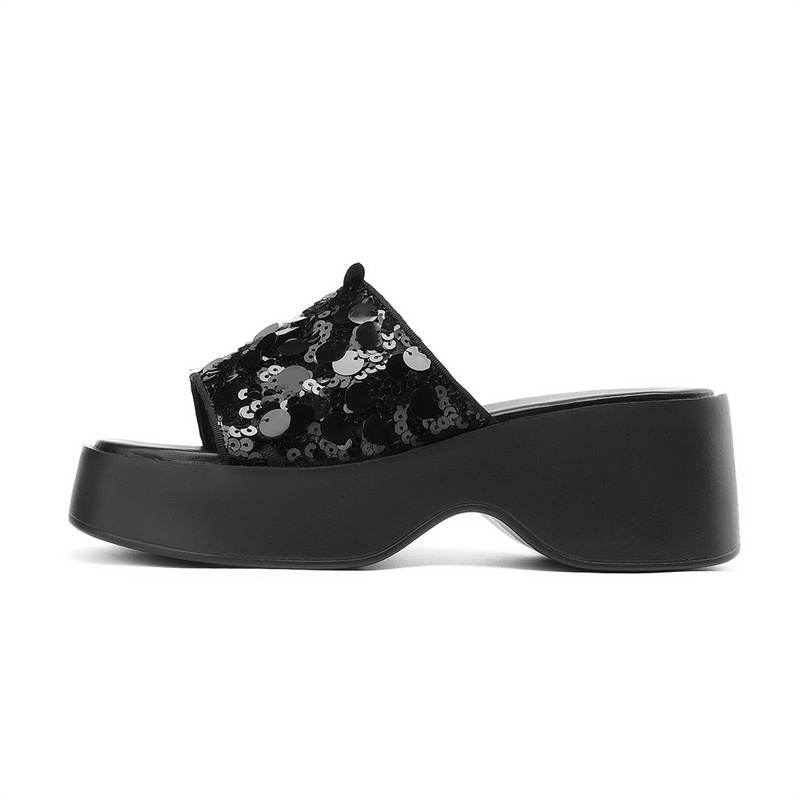 DAPHNE DAPHNE Slide Slippers Women's Black, Silver