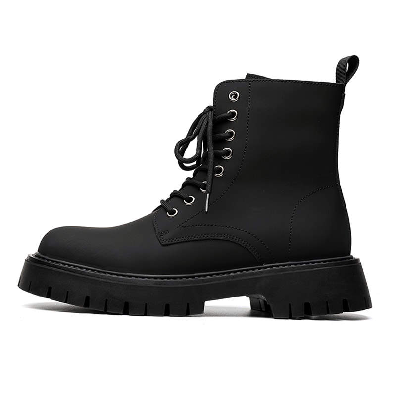 ZONEJOY ZONEJOY Synthetic Leather Crew Combat Boots Men's Black