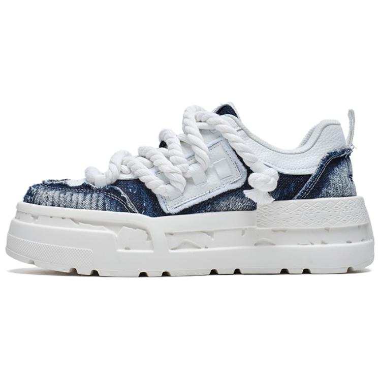 FAIRWHALE Cushioning, Abrasion Resistant, Breathable, Height Increasing Low Top Skateboard Shoes Men's Bruce Blue