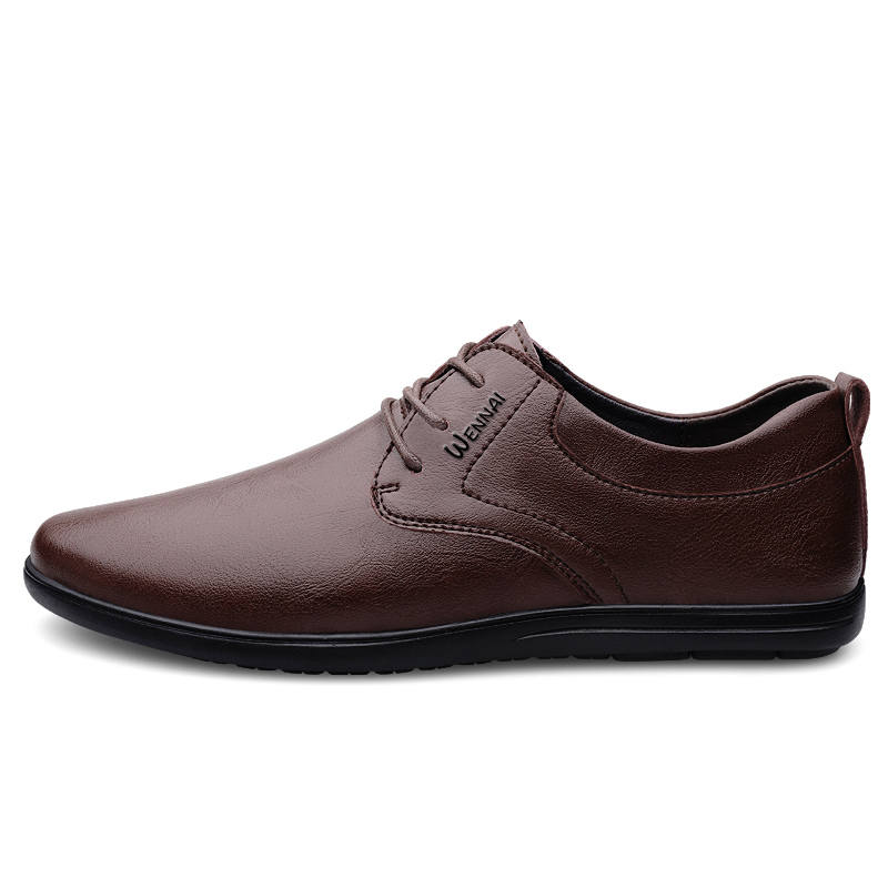 WENNAI Cow Split Leather Dress Shoes Men's Brown