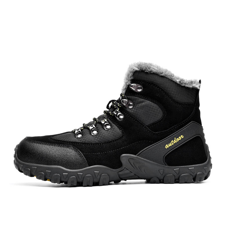 CARTELO Northeast Waterproof Thermal Cow Split Leather Thickened And Fleece Lined Thick Cotton Outdoor Boots Men's