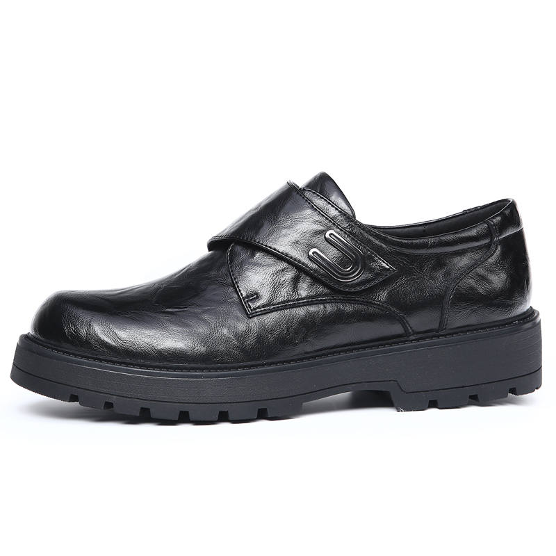 KACHILANG Cow Split Leather Casual Shoes Men's Black