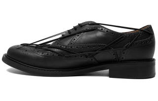 CONP Casual Leather Shoes Unisex Low Top Black