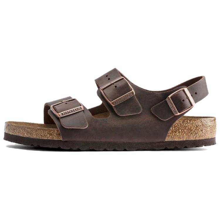 Birkenstock Leather Beach Sandals Unisex Brown Narrow