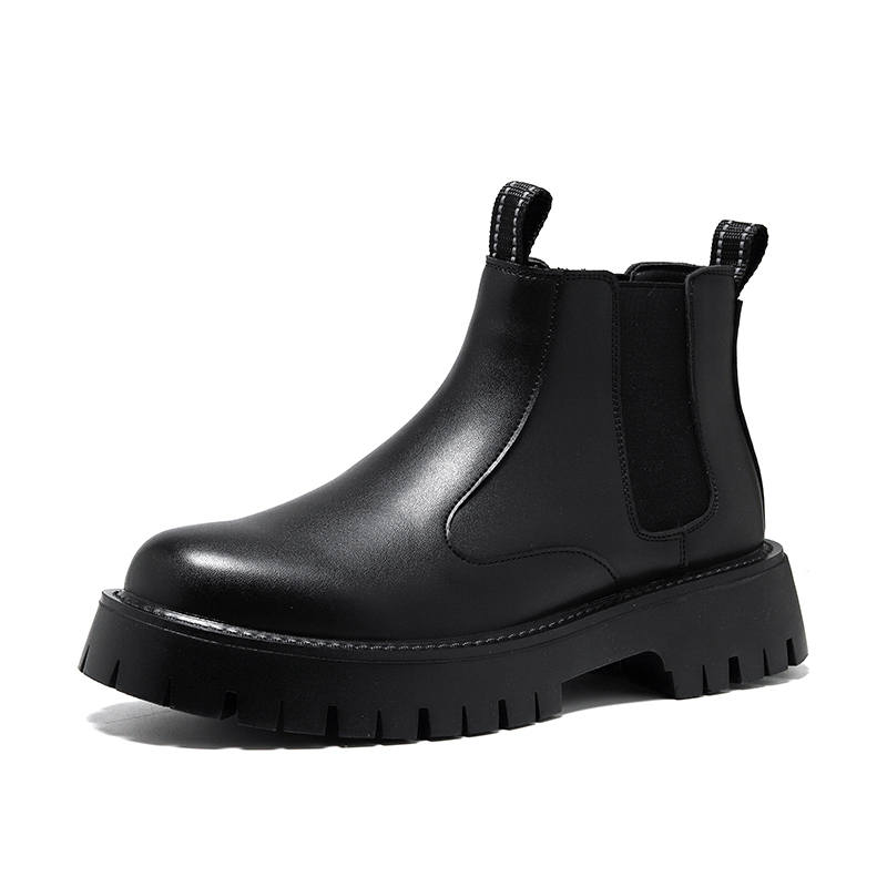 PINYI PINYI Microfiber Leather Short Chelsea Boots Black