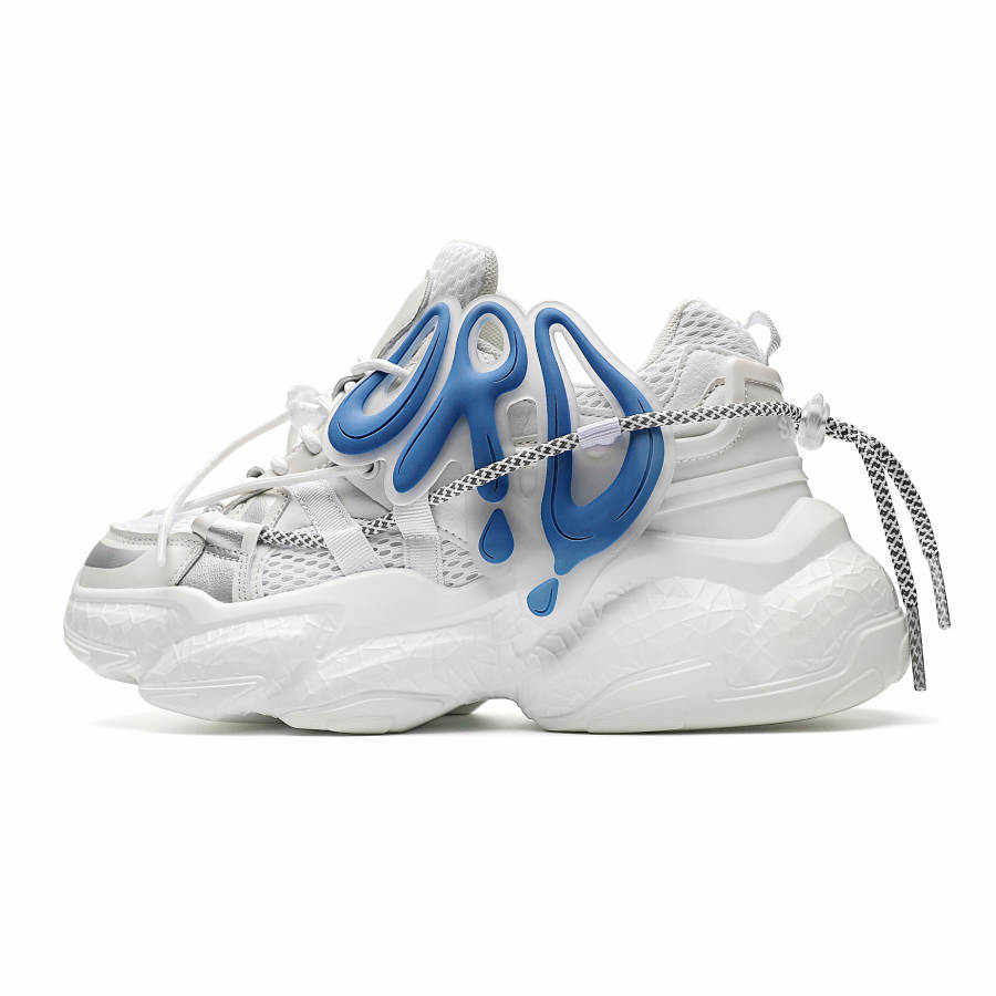 ORD Mesh Wear resistant, Lightweight, Breathable, And Non slip. Chunky Sneakers Unisex White Blue