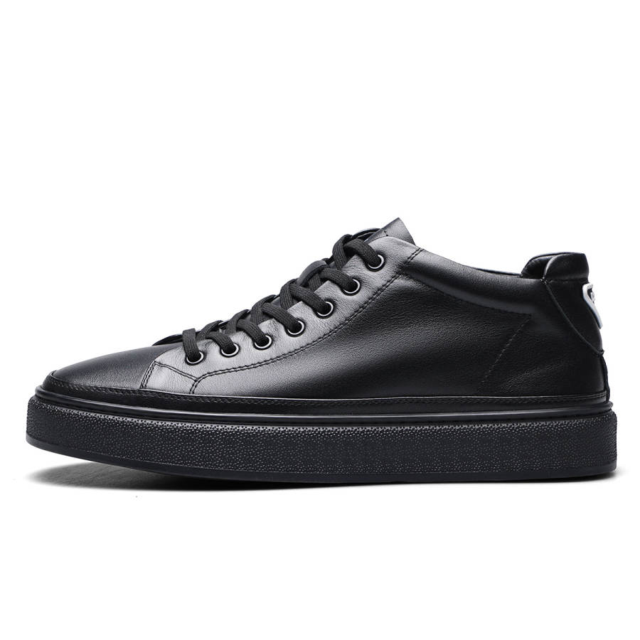 D:FUSE SCANDINAVIA D FUSE SCANDINAVIA Cow Leather Low top Skateboard Shoes Men's Black