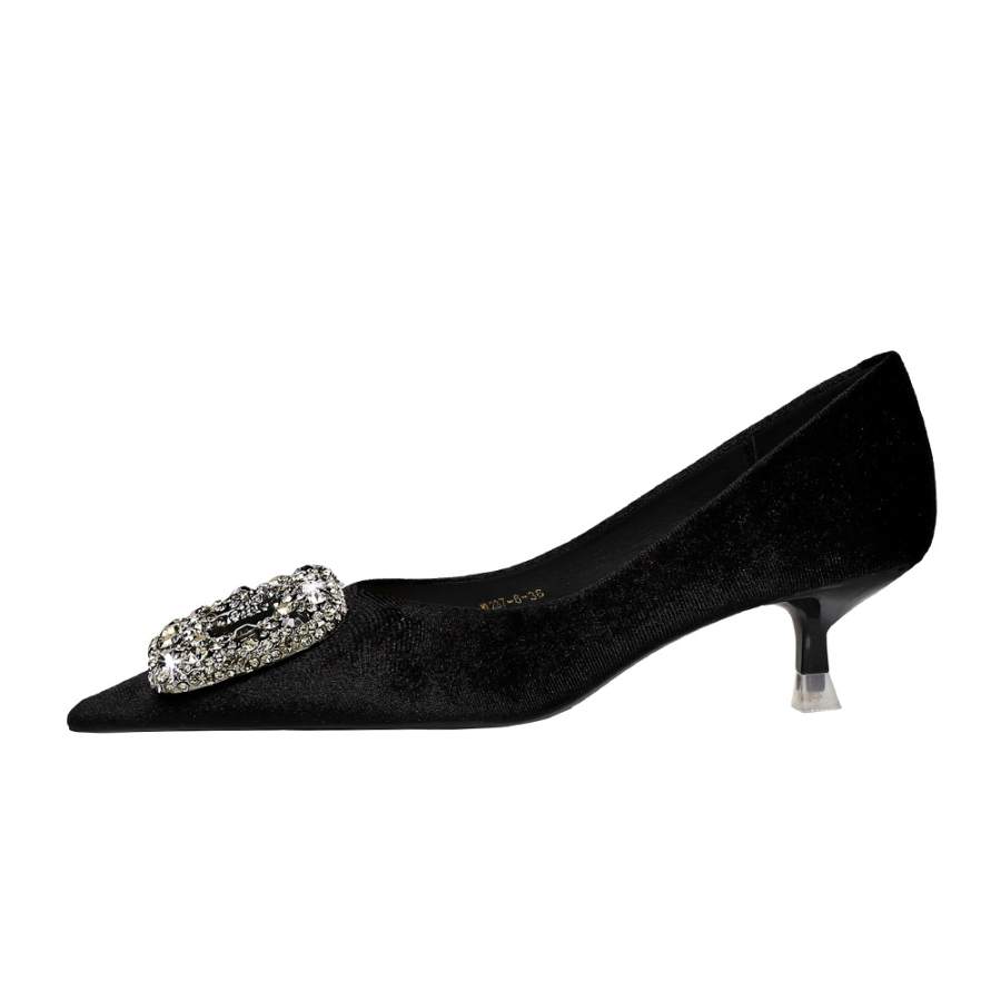 QITUMAUL Suede Slim Heel High Heels Women's