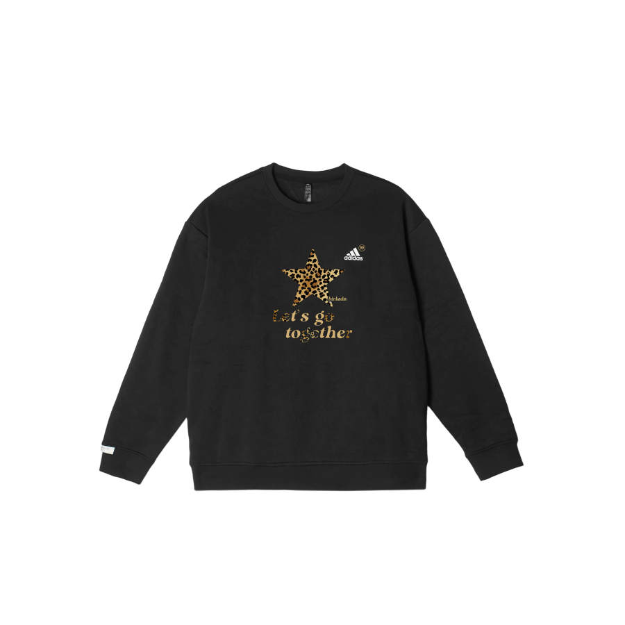 Adidas Adidas LABEL Sweatshirts Unisex Black Crew Neck Moderate