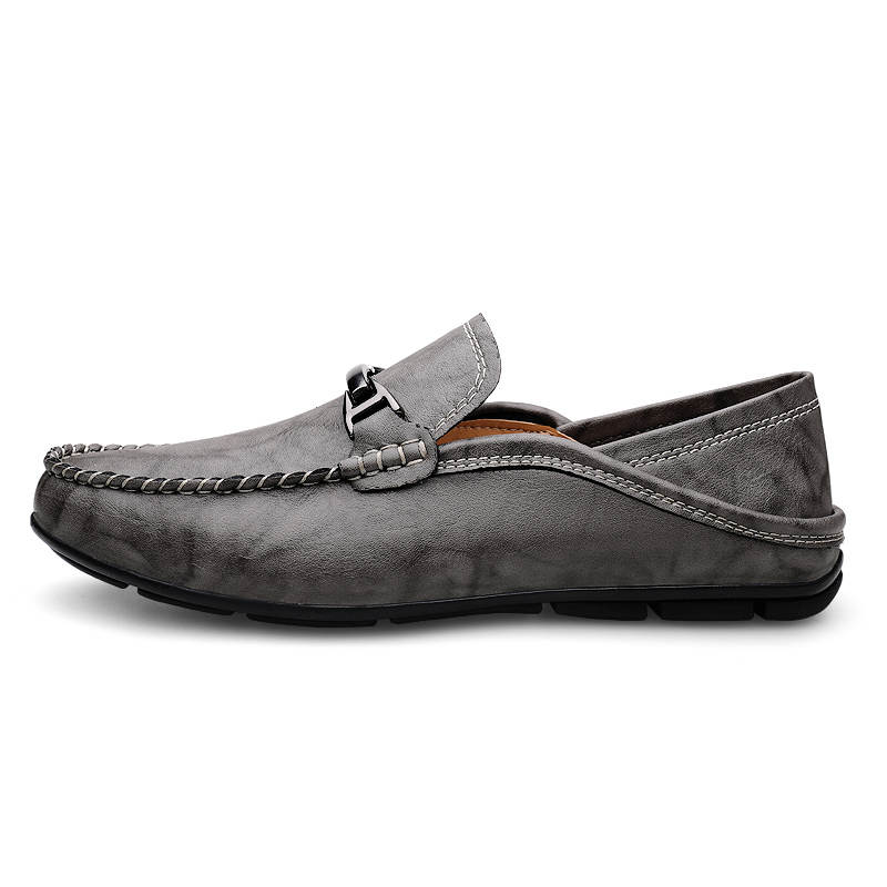 GONGNIUMEILI Men's Casual Shoes Men's Low Top Gray/Brown
