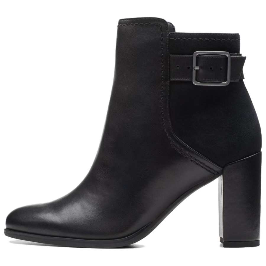 Clarks Leather Ankle Boots 8.5cm Women's Black