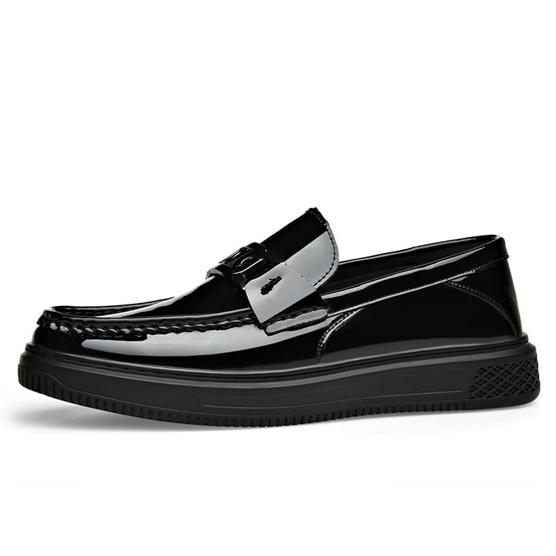 UHK Cow Split Leather Casual Shoes Men's Black