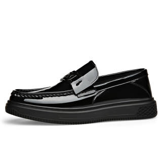 UHK Cow Split Leather Casual Shoes Men's Black