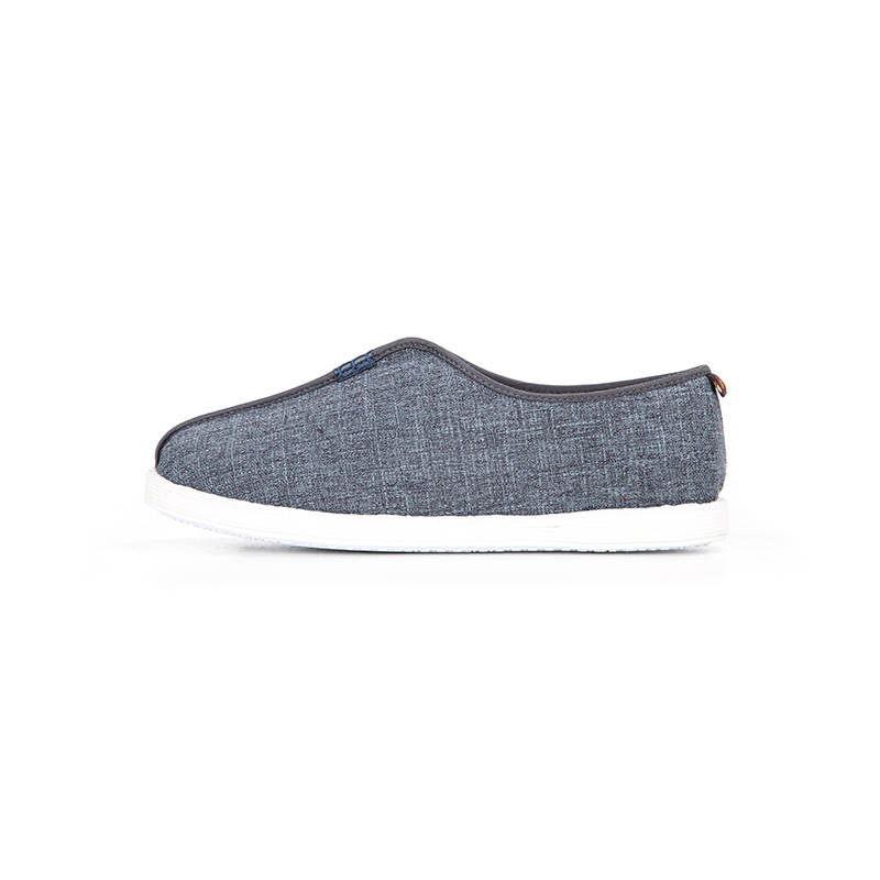 BIANFUMAO Handcrafted Multi Layer Sole Traditional Beijing Cloth Shoes Casual Shoes Men's Gray