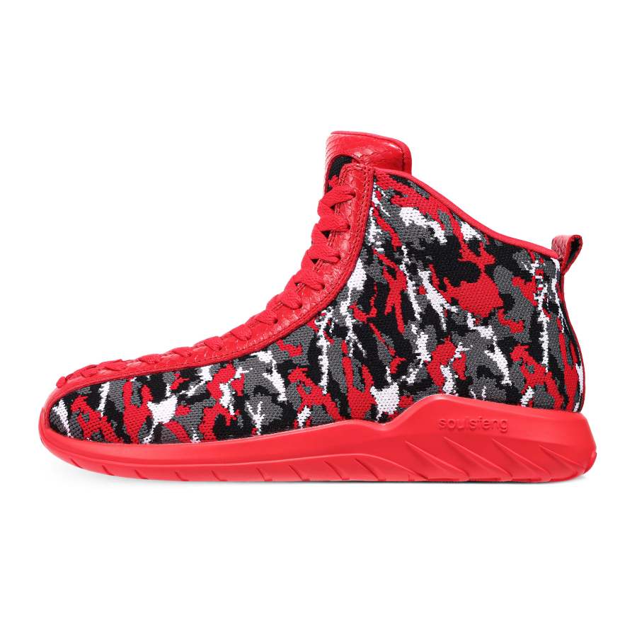 SOULSFENG Mid top Basketball Shoes Unisex Red