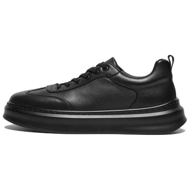 BASTO Cow Leather Minimalist Fashion Men's Casual Shoes Men's Black