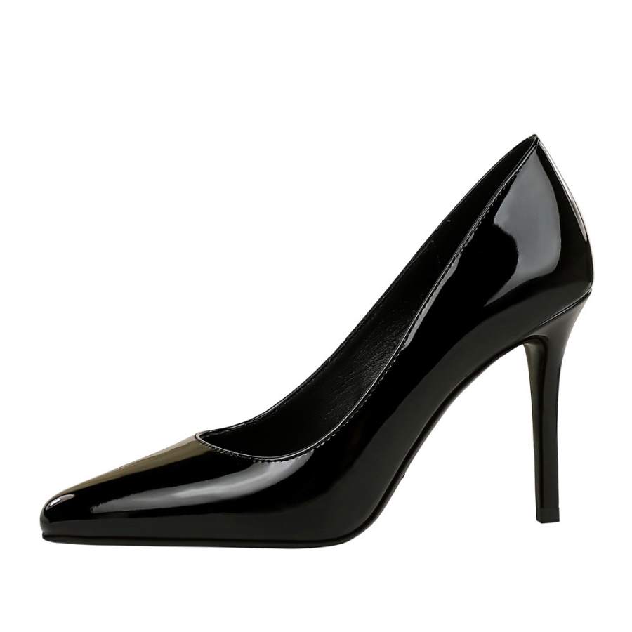 QITUMAUL Patent Leather Slim Heel High Heels Women's