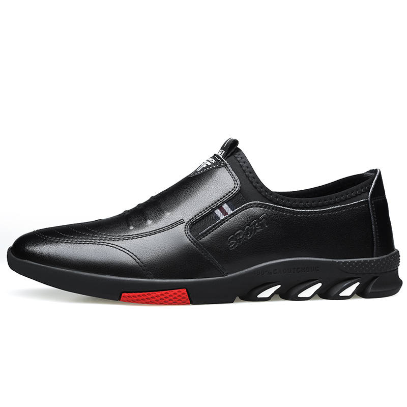 Poitulas Poitulas Cow Split Leather Casual Shoes Men's Black