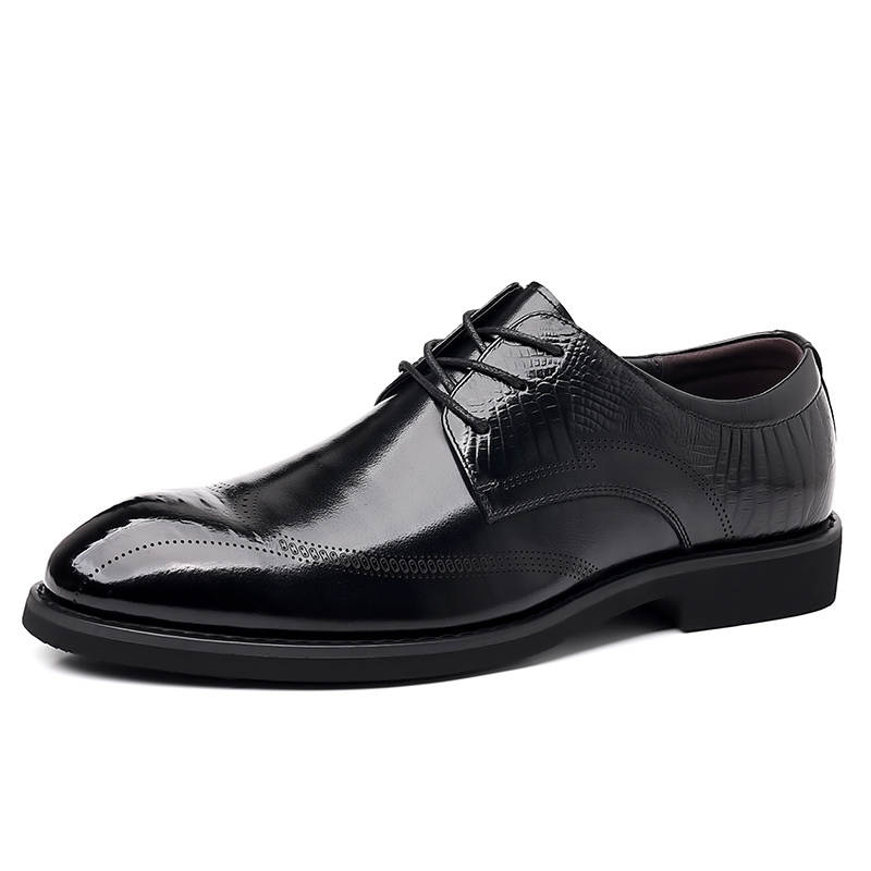 SHUPATE Cow Leather Dress Shoes Men's Black