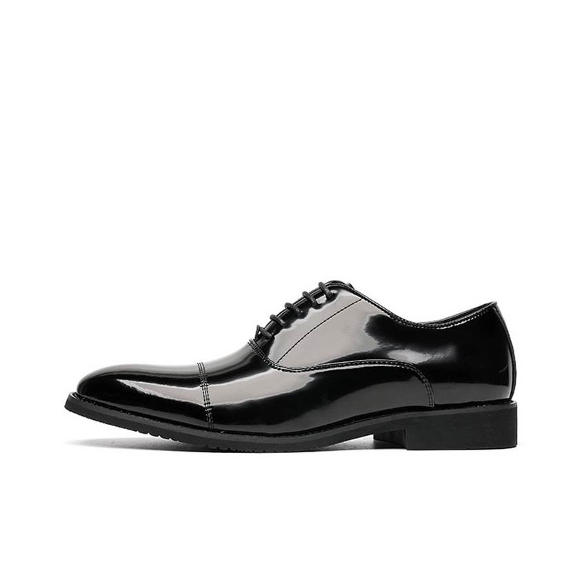 KACHILANG Cow Split Leather Dress Shoes Men's Black