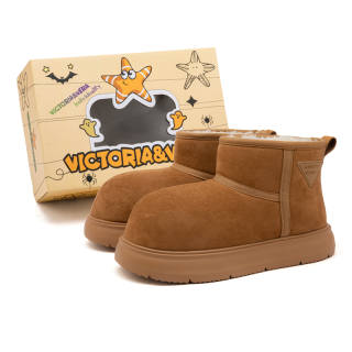 VICTORIA&VERA Thermal Slip Resistant Thickened And Fleece Lined, Niche Individual Short Snow Boots Women's
