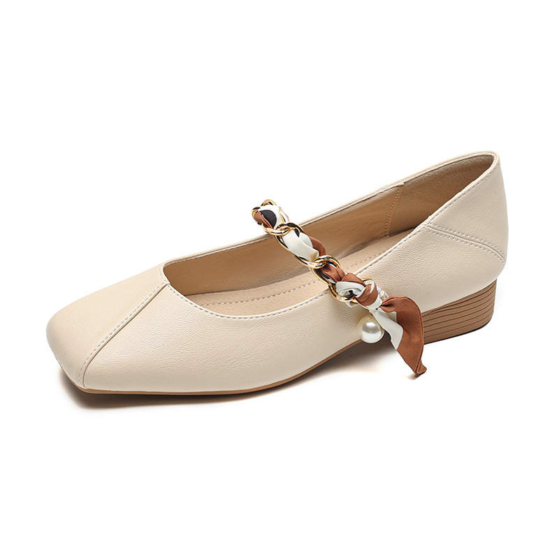QITUMAUL Microfiber Leather Chunky Heel Mary Jane Shoes Women's