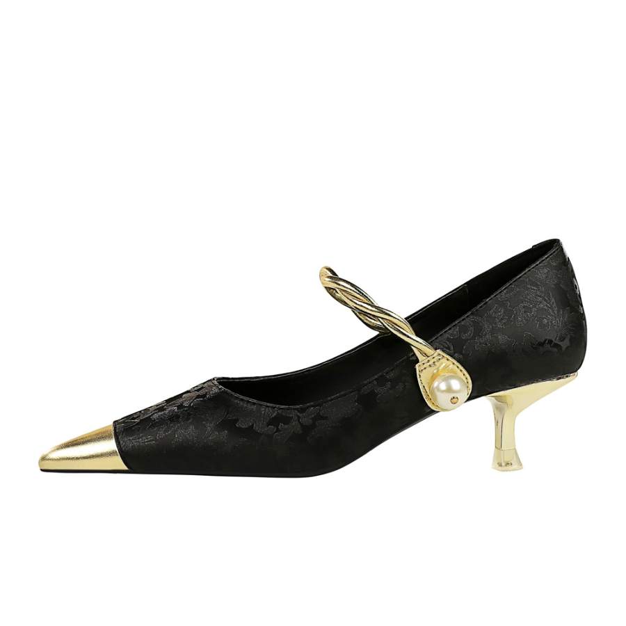QITUMAUL Satin Mary Jane Shoes Women's