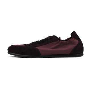 HANQIAORIJI Black Blood Collection Cow Suede Slip Resistant And Breathable Low top Casual Shoes Men's Red
