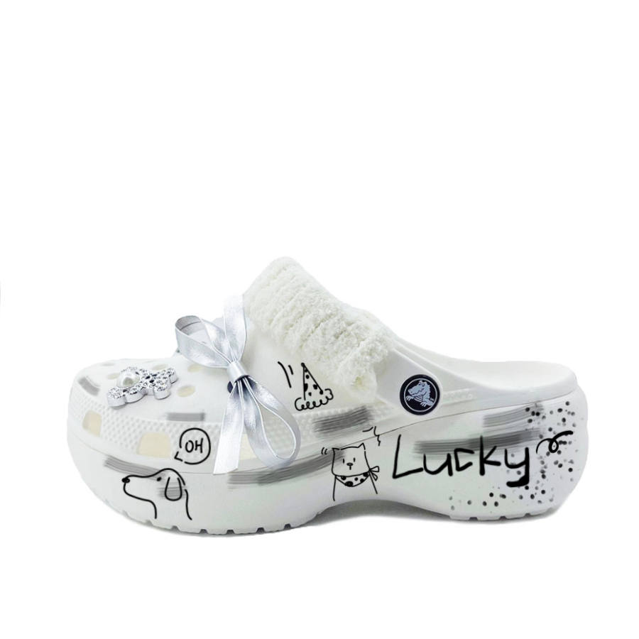 Crocs Crocs Classic Platform Clog EVA Clogs Unisex Black White