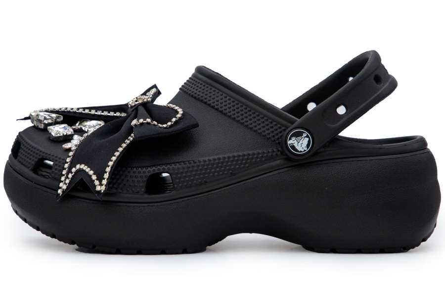 Crocs Crocs Classic Platform Clog Black Butterfly Allure Clogs Women's Black