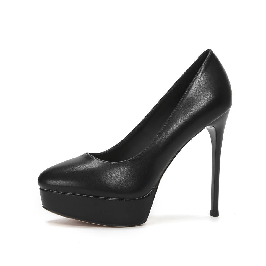 Zubumei Microfiber Leather Slim Heel High Heels 12cm Women's