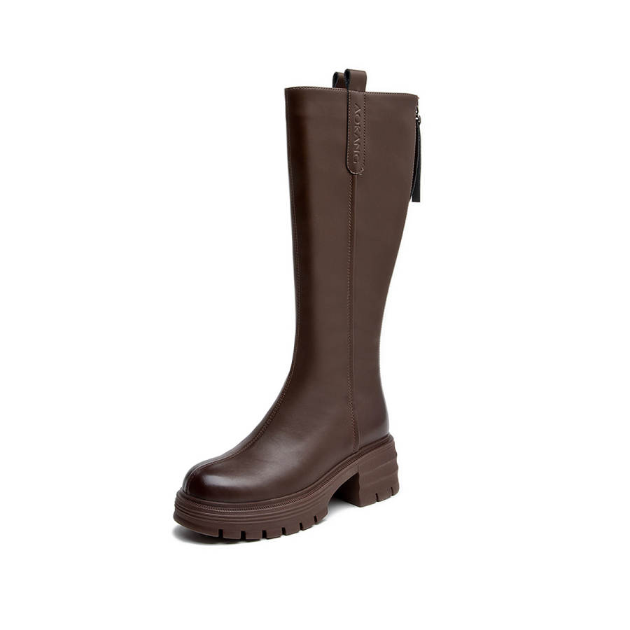 AOKANG Pu Knee high Boots 6CM Women's