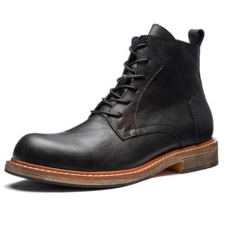 MANSA Cow Leather Crew Combat Boots Unisex