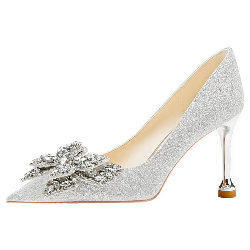 TAOLEI Wedding Shoes Slim Heel Elegance Socialite Premium Aesthetic Banquet Formalwear Work Shoes Slim Heel High Heels