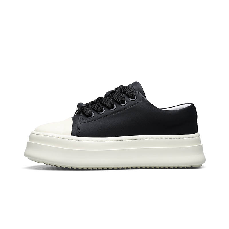 PARDASAUL Cow Leather Low top Skateboard Shoes Men's Black