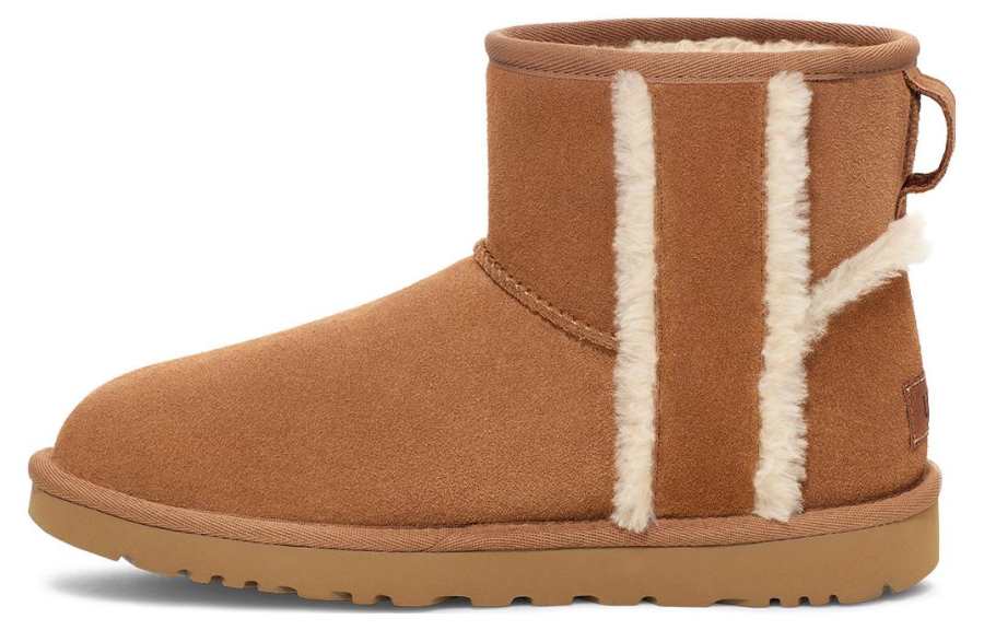 UGG UGG Classic Mini Shearling Logo 'Chestnut' Women's