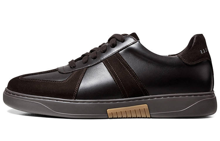 THOM WILLS Vintage Trendy German Army Trainers Business Casual Low top Skateboard Shoes Men's Dark Coffee