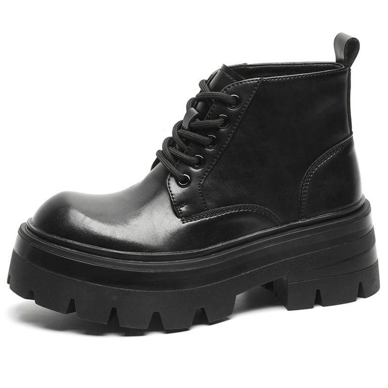 WEISHIBANGWEI WEISHIBANGWEI Microfiber Leather Short Combat Boots Men's