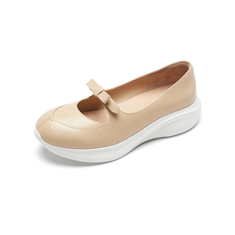Le Saunda Cow Leather Platform Mary Jane Shoes Women's