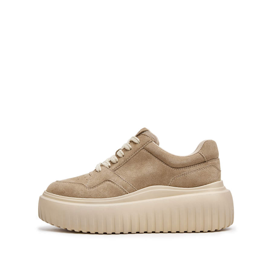 Staccato Cow Split Leather Low top Skateboard Shoes Women's Khaki