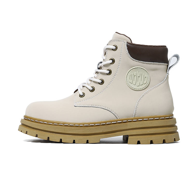 ONN Top Grain Cow Leather Classic And Versatile Short Combat Boots Women's
