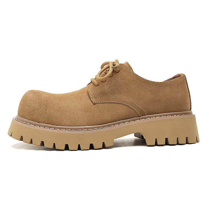 KAQIAODI Cow Suede Casual Shoes Men's Yellow