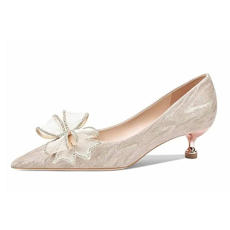 YIYIQIN Pu Slim Heel High Heels Women's Champagne Gold Gift Box Set