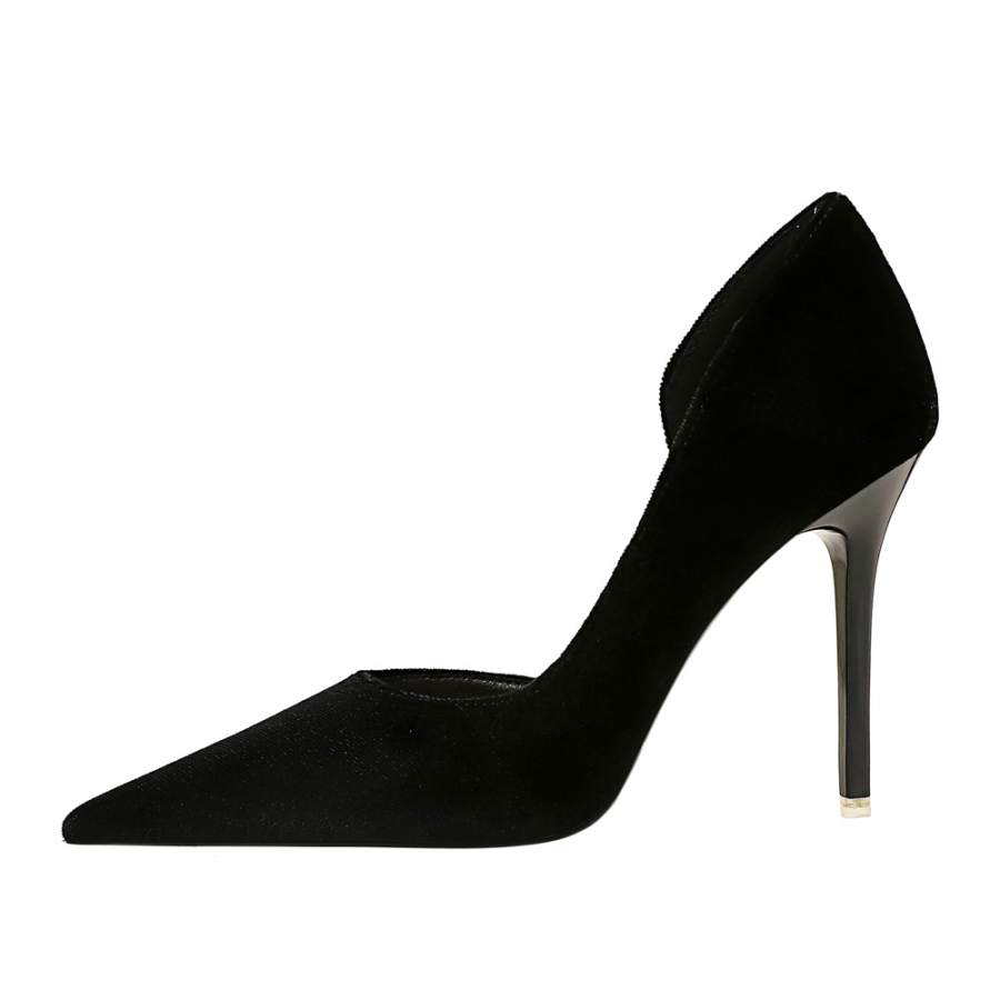 QITUMAUL Suede Slim Heel High Heels 10.5cm Women's