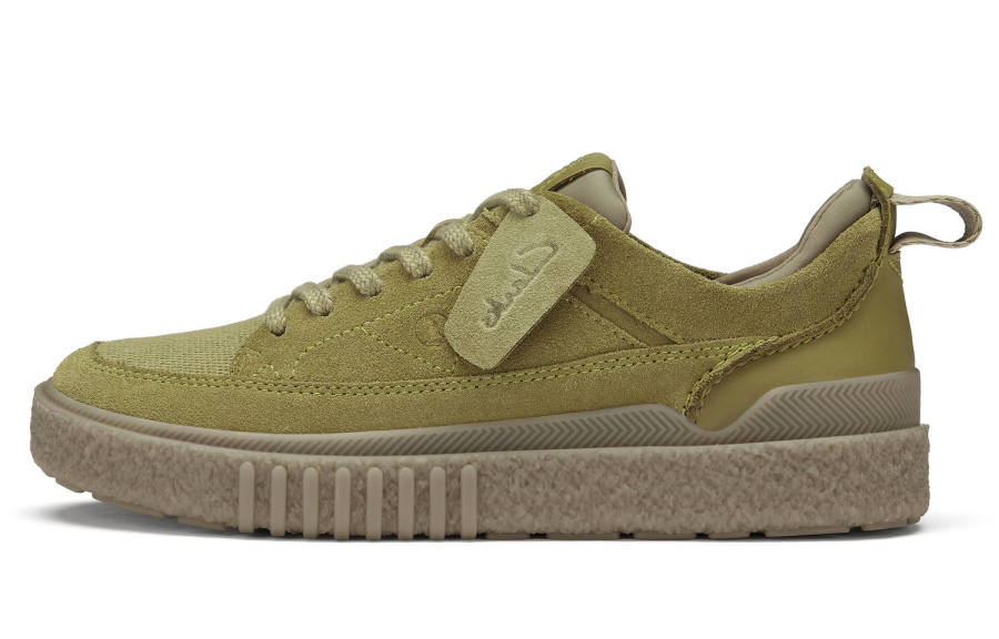 Clarks Cow Split Leather Low top Skateboard Shoes Men's Green