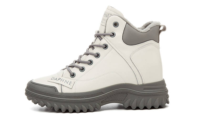 DAPHNE DAPHNE Combat Boots Women's Gray/Apricot