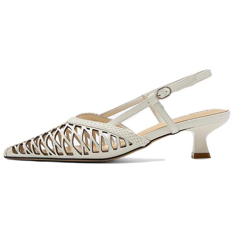 NINE WEST Cow Leather Slim Heel High Heels 5.5cm Women's