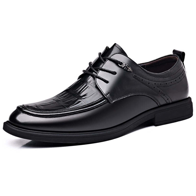 KAQIAODI Top Grain Cow Leather Dress Shoes Men's Black
